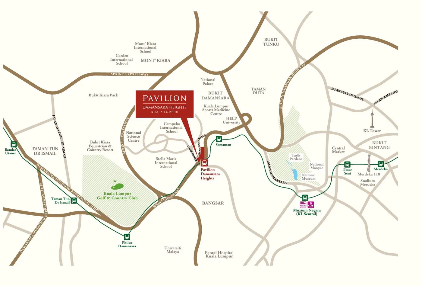 Location map of Pavilion Damansara Heights